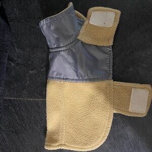 Dog Beige Jacket with Gray Shell - Lightweight Warm Coat